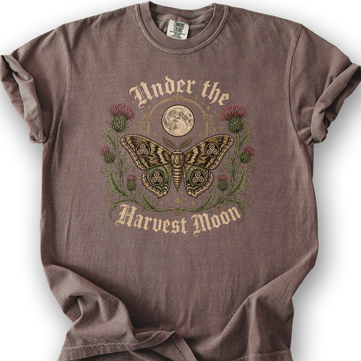 Gothic Harvest Moon Moth T-Shirt - Espresso