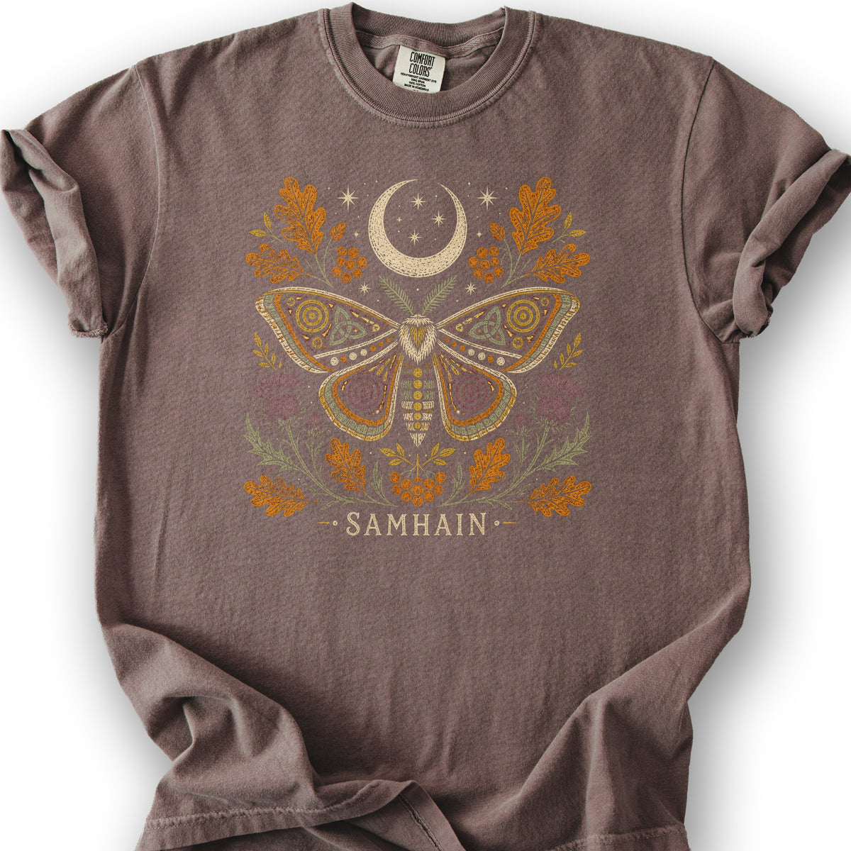 Samhain Autumn Moth T-Shirt - Espresso