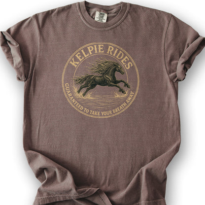 Kelpie Rides Badge T-Shirt - Espresso