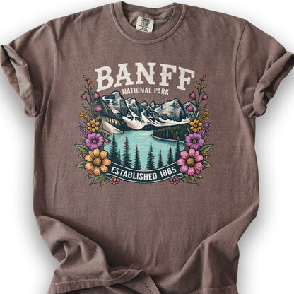 Banff National Park "Wildflower" T-Shirt - Espresso