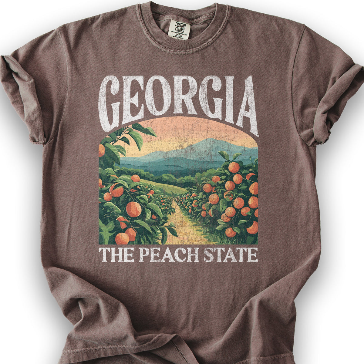 Georgia The Peach State "Big and Bold" T-Shirt - Espresso