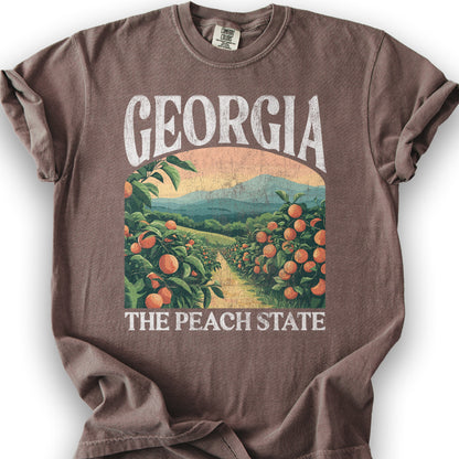 Georgia The Peach State "Big and Bold" T-Shirt - Espresso