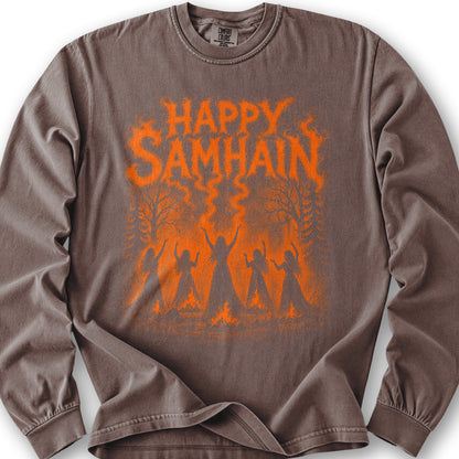 Happy Samhain Druid Long Sleeve Shirt - Espresso