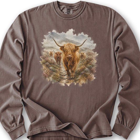 Watercolor Coos Long Sleeve Shirt - Espresso