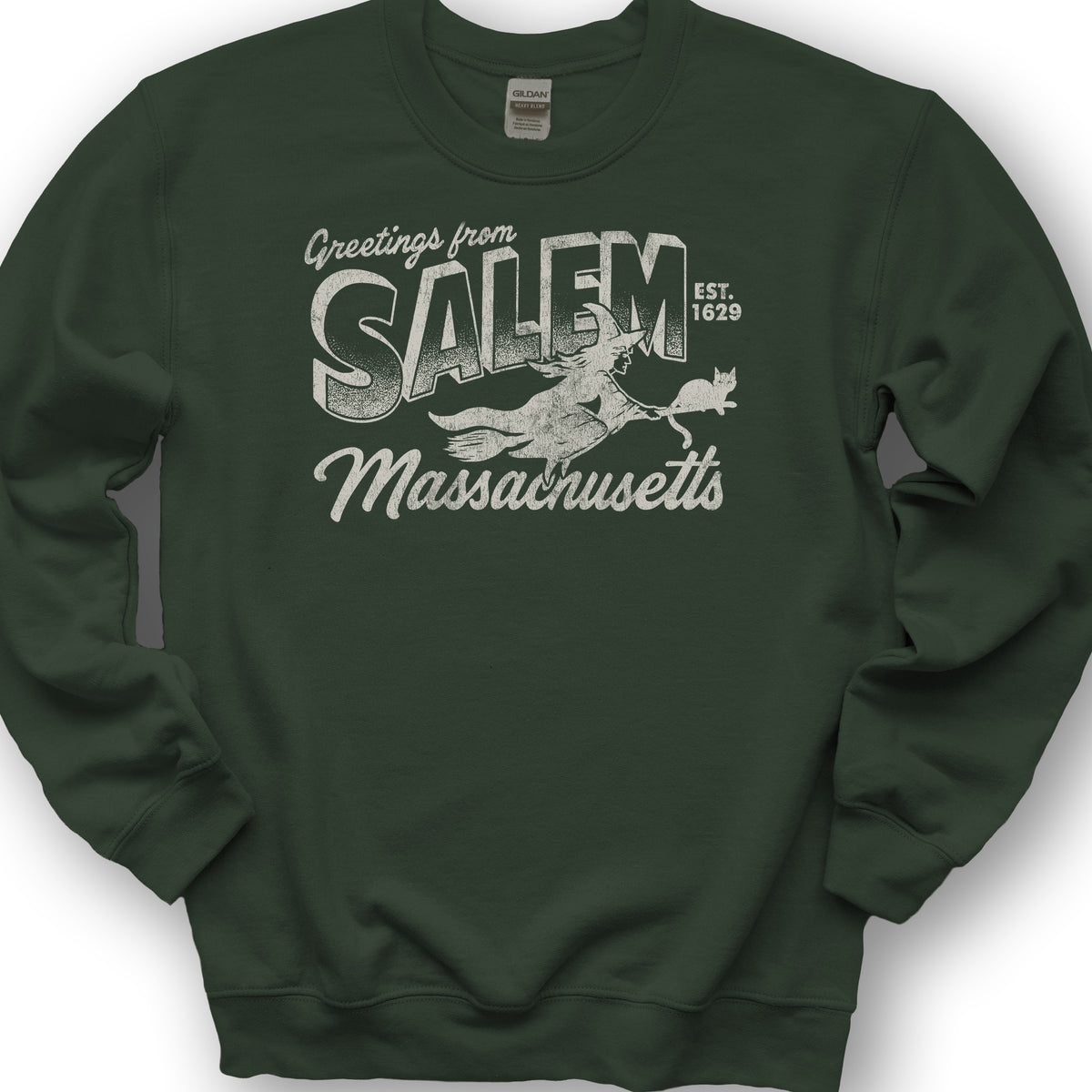 Greetings from Salem Massachusetts Sweatshirt - Forest Green