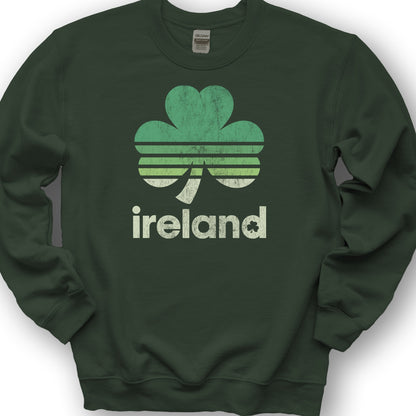 Ireland Retro Shamrock Sweatshirt - Forest Green