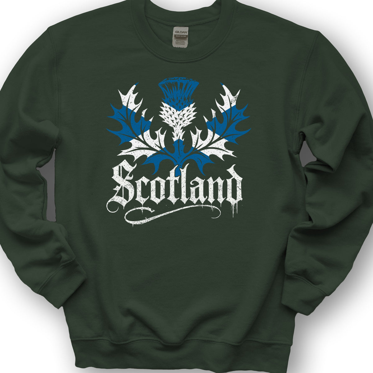 Scotland Gothic Thistle Sweatshirt - Forest Green