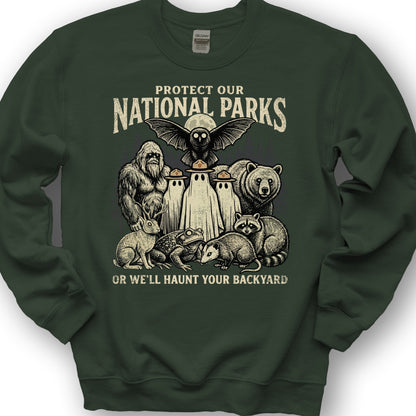 National Parks Backyard Haunt Sweatshirt - Forest Green