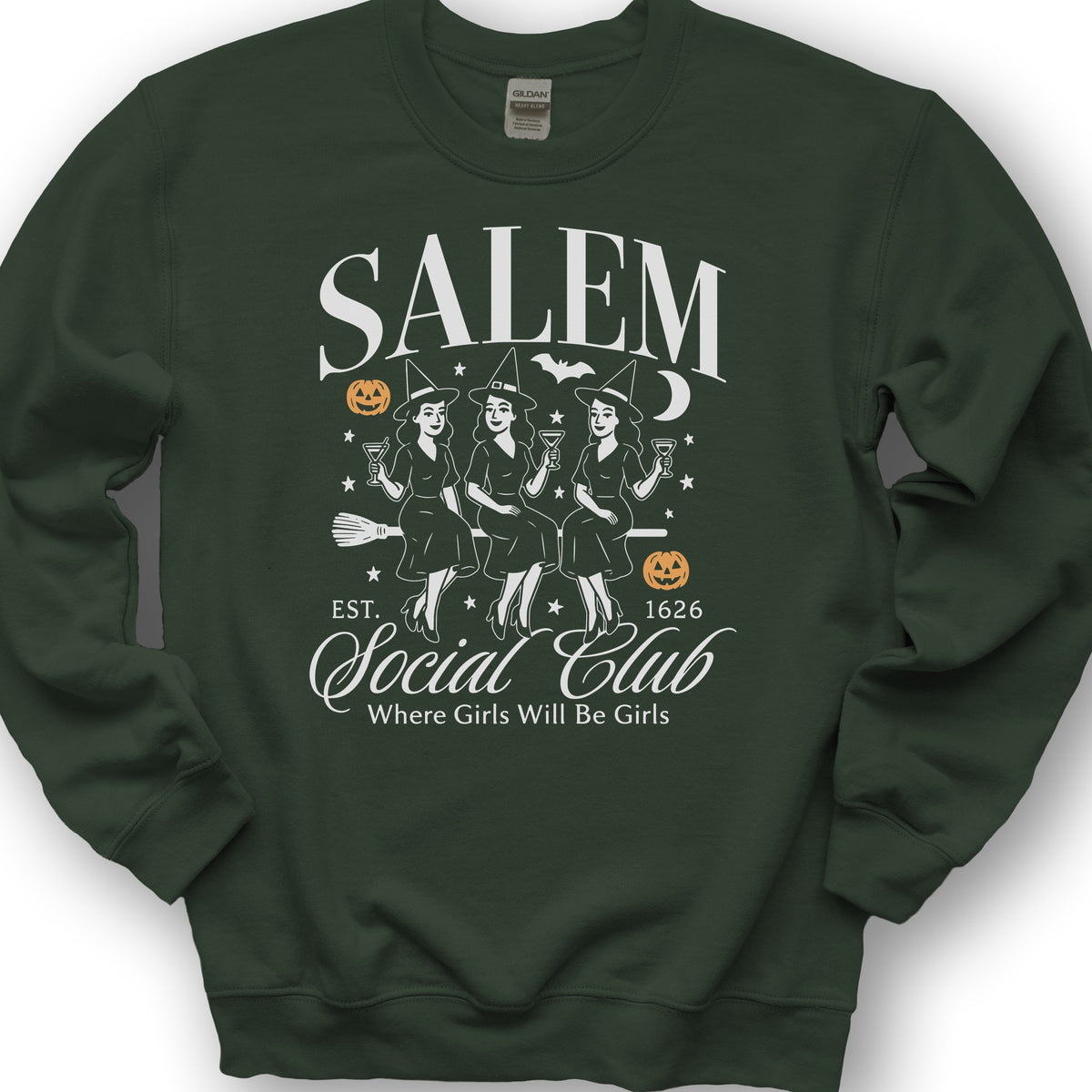 Salem Social Club Retro 50's Sweatshirt - Forest Green