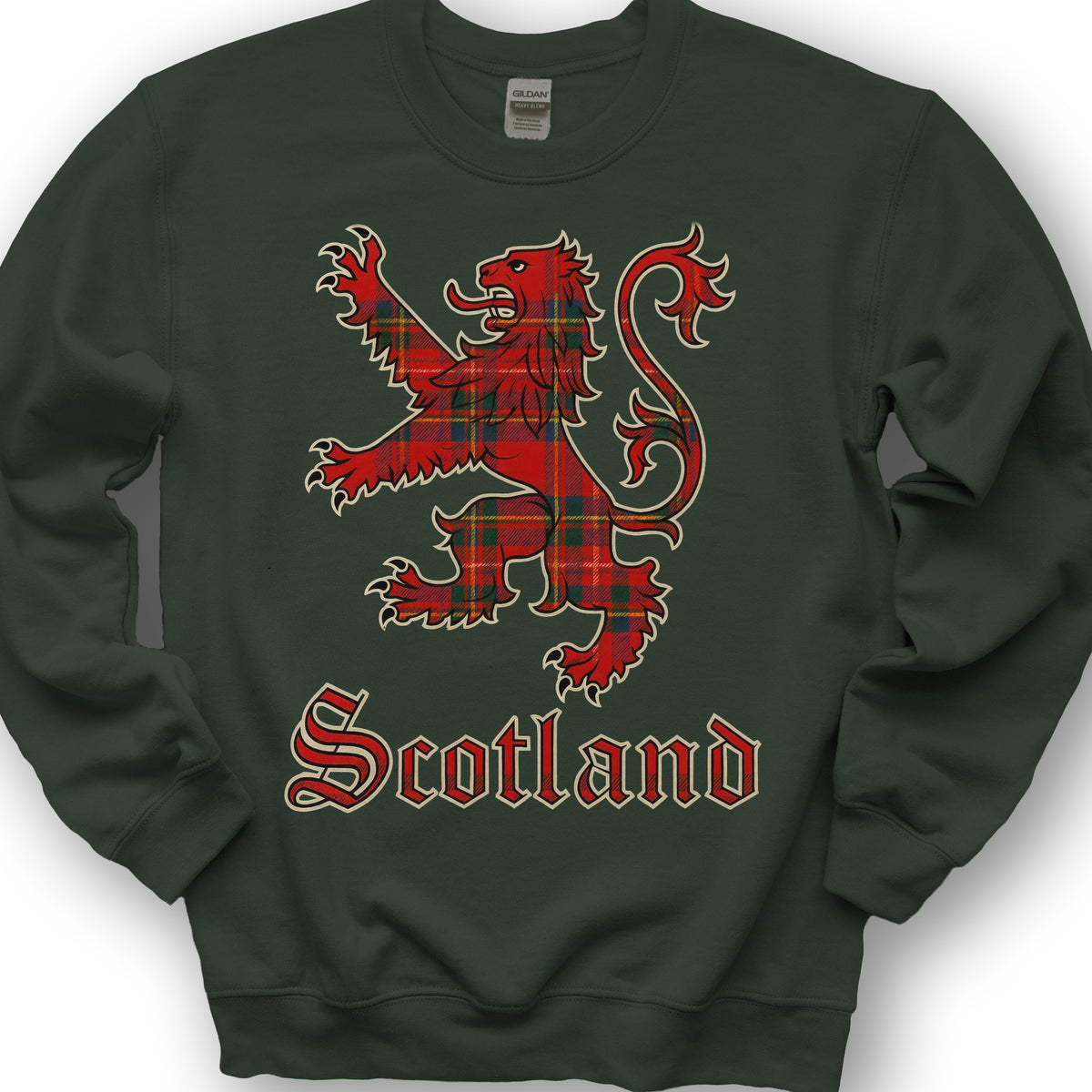 Scotland Tartan Lion Sweatshirt - Forest Green