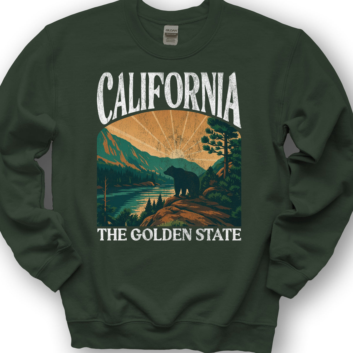 California Golden State "Big and Bold" Sweatshirt - Forest Green