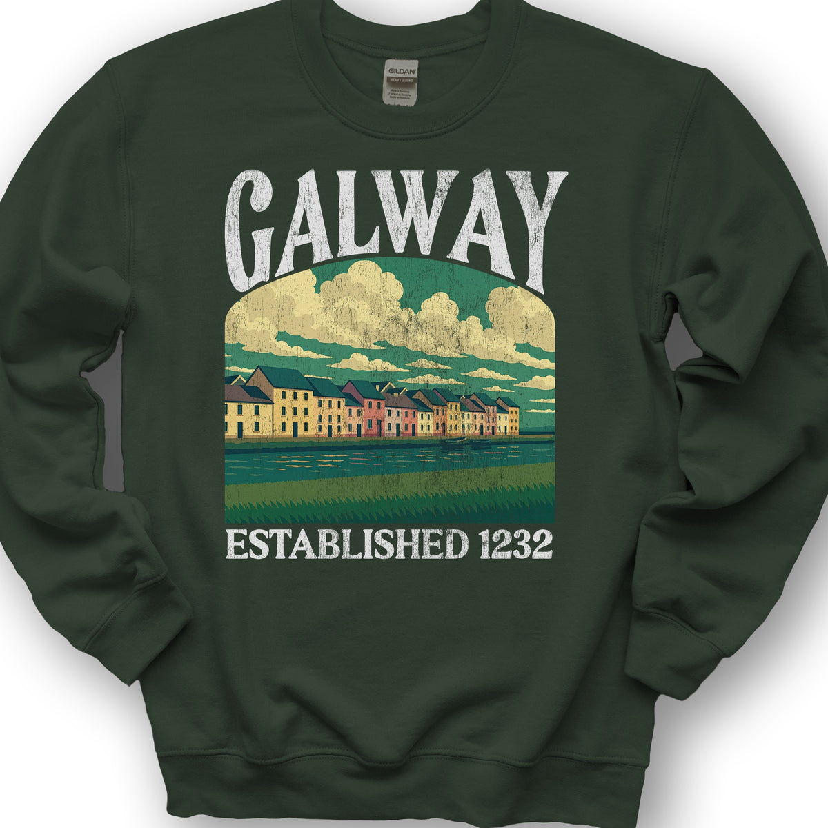 Galway Ireland "Big and Bold" Sweatshirt - Forest Green