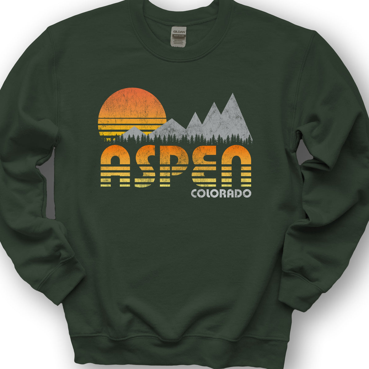 Aspen "80's Retro" Sweatshirt - Forest Green