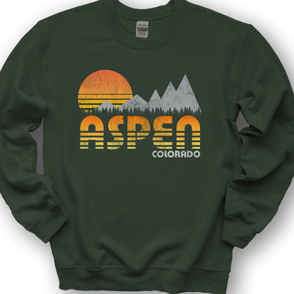Aspen "80's Retro" Sweatshirt - Forest Green