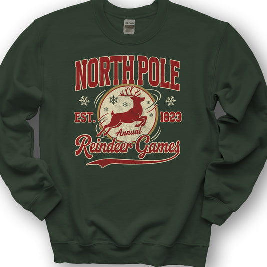 North Pole Annual Reindeer Games Sweatshirt - Forest Green