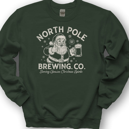 North Pole Brewing Company Vintage Print Sweatshirt - Forest Green