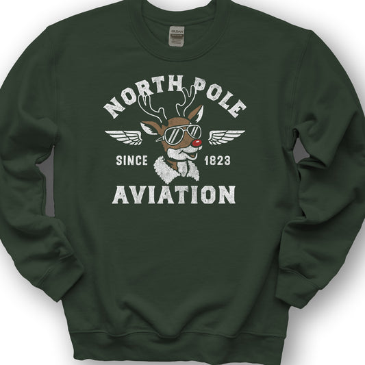North Pole Aviation Sweatshirt - Forest Green