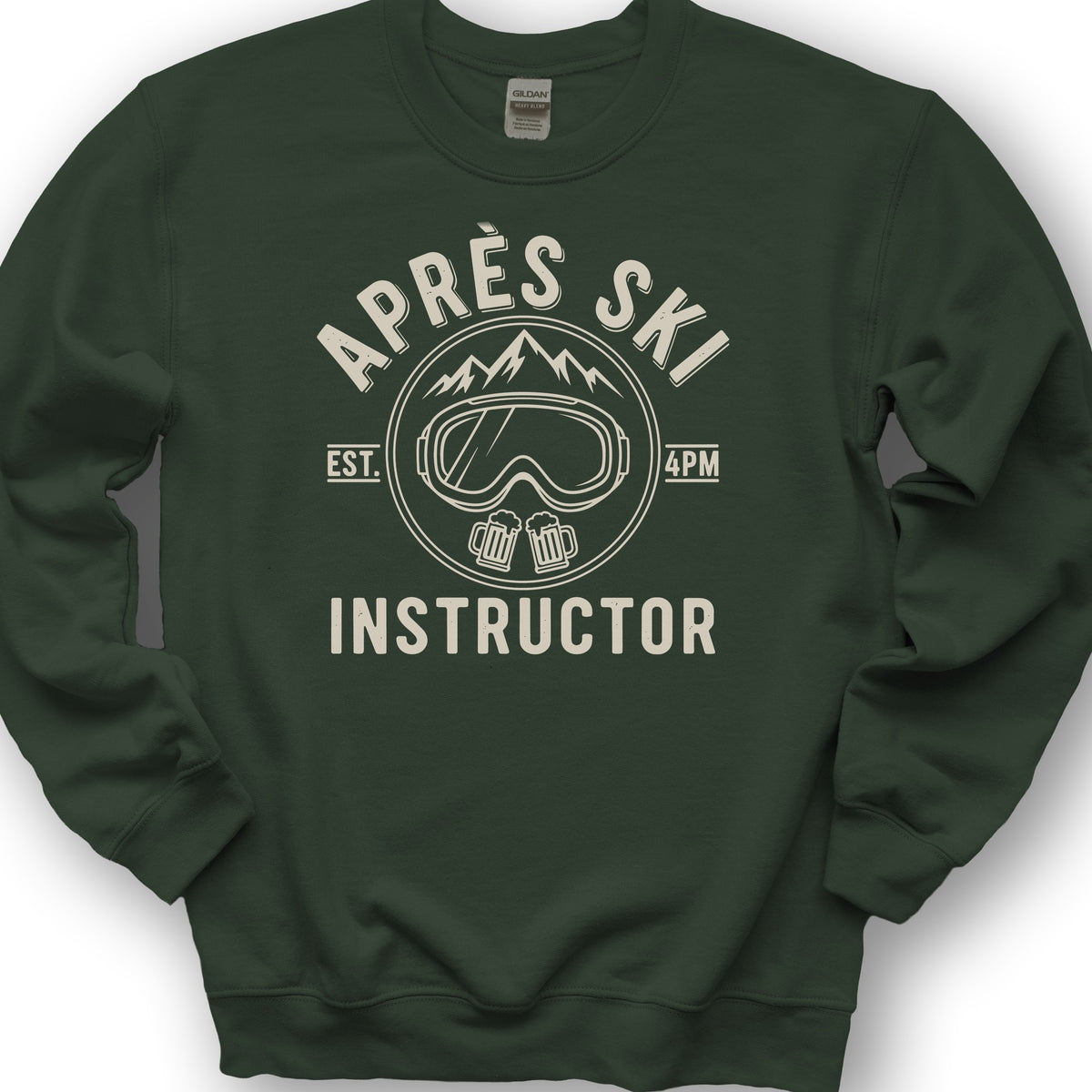 Après Ski Instructor "Goggles" Sweatshirt - Forest Green