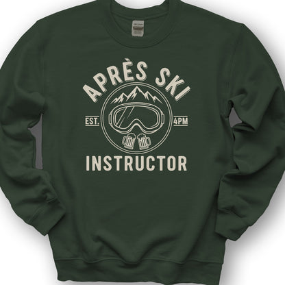 Après Ski Instructor "Goggles" Sweatshirt - Forest Green