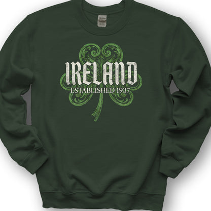 Ireland Gothic Shamrock Sweatshirt - Forest Green