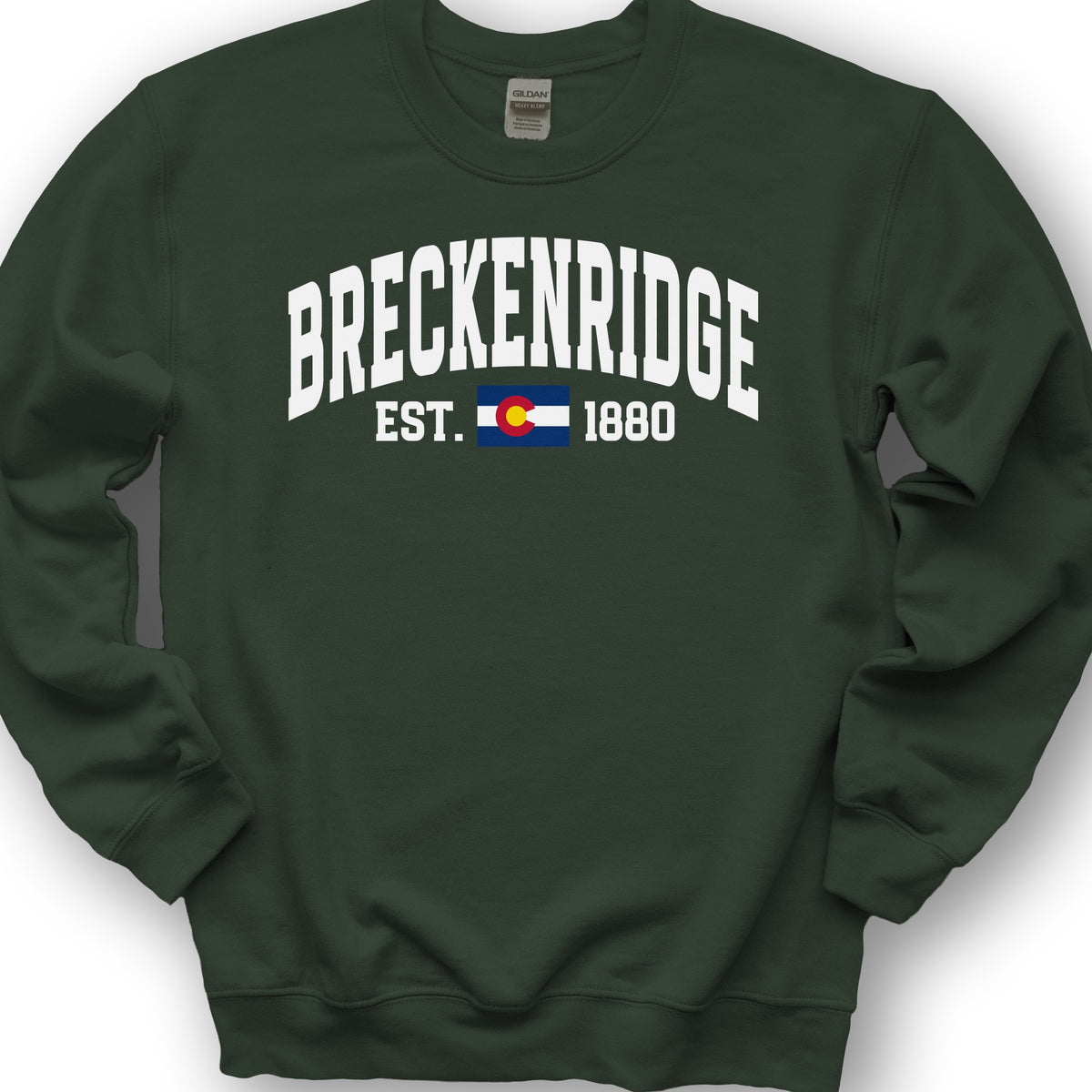 Breckenridge Colorado Varsity Sweatshirt - Forest Green