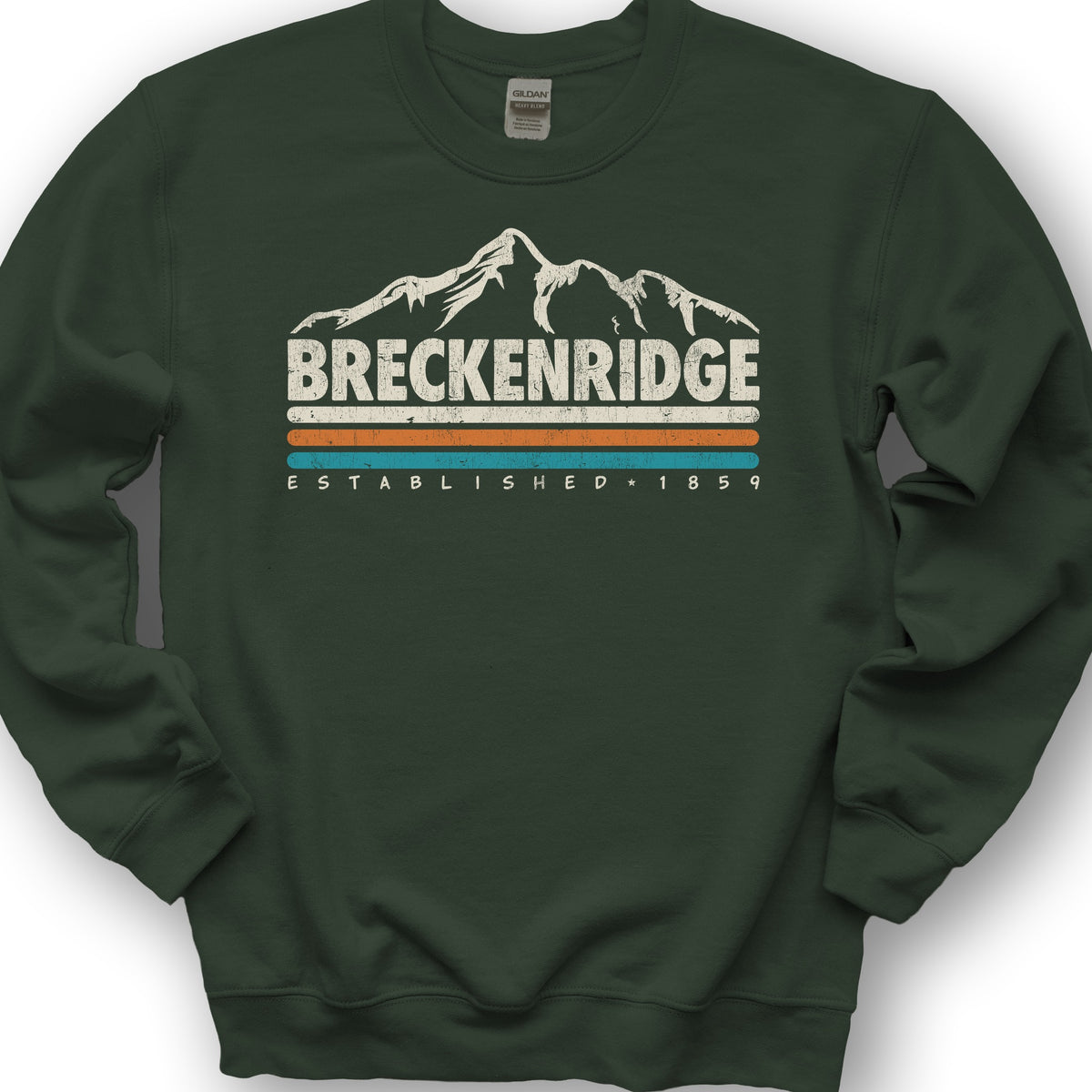 Breckenridge Retro Stripe Sweatshirt - Forest Green
