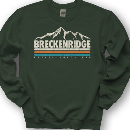 Breckenridge Retro Stripe Sweatshirt - Forest Green