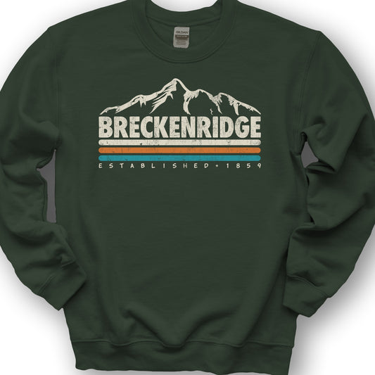 Breckenridge Retro Stripe Sweatshirt - Forest Green