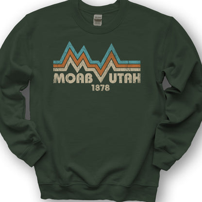 Moab Utah Retro Sweatshirt - Forest Green