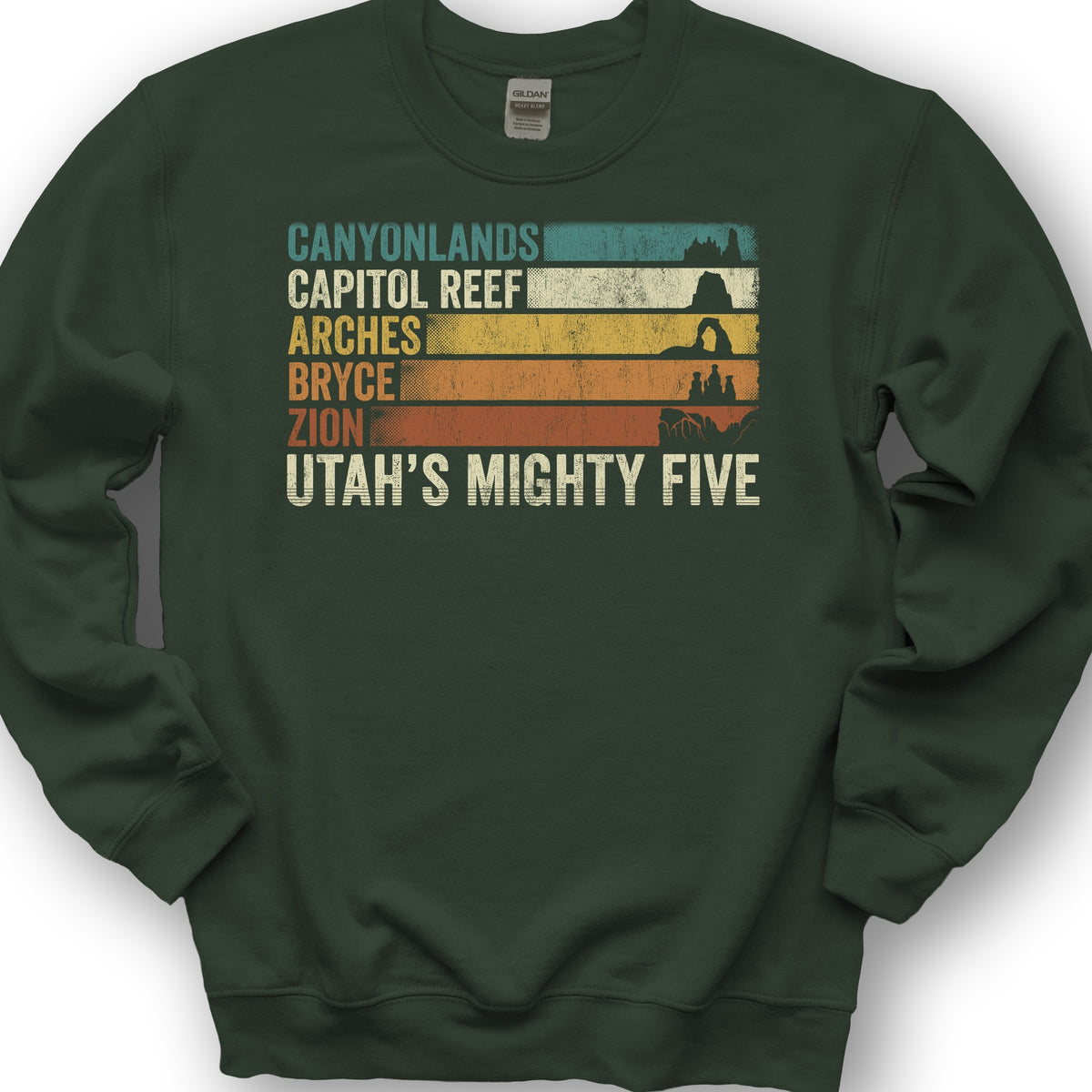 Utah's Mighty Five Stripes Sweatshirt - Forest Green