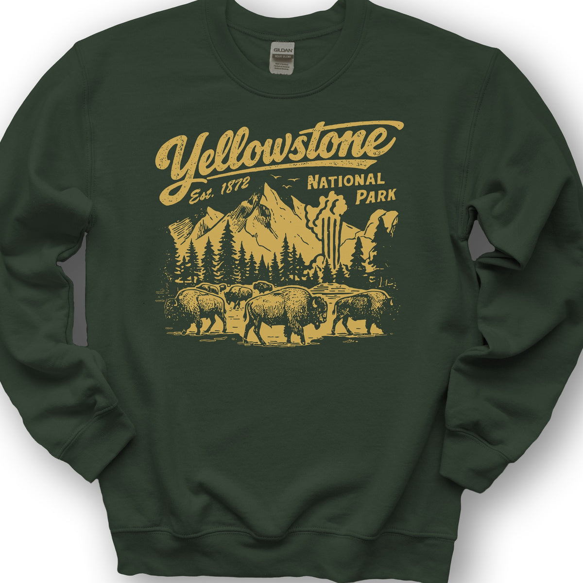 Yellowstone "Vintage Sketch" Sweatshirt - Forest Green