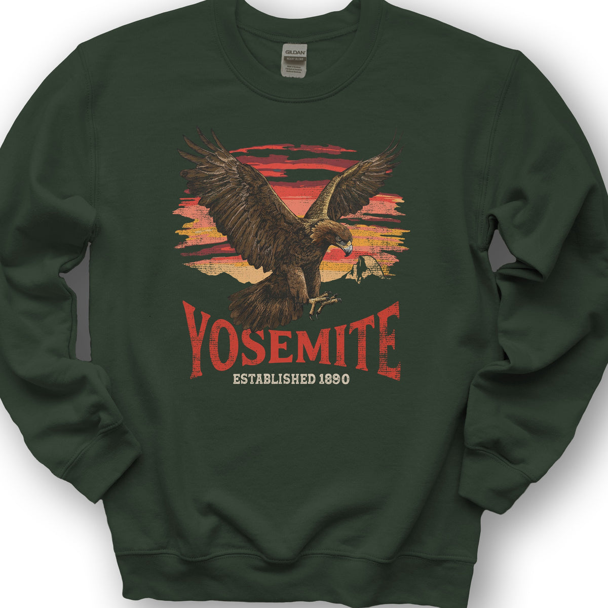 Yosemite Golden Eagle Sweatshirt - Forest Green