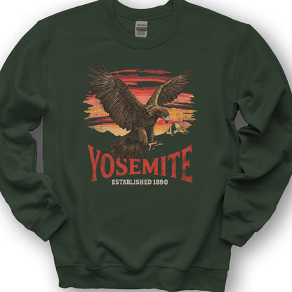 Yosemite Golden Eagle Sweatshirt - Forest Green