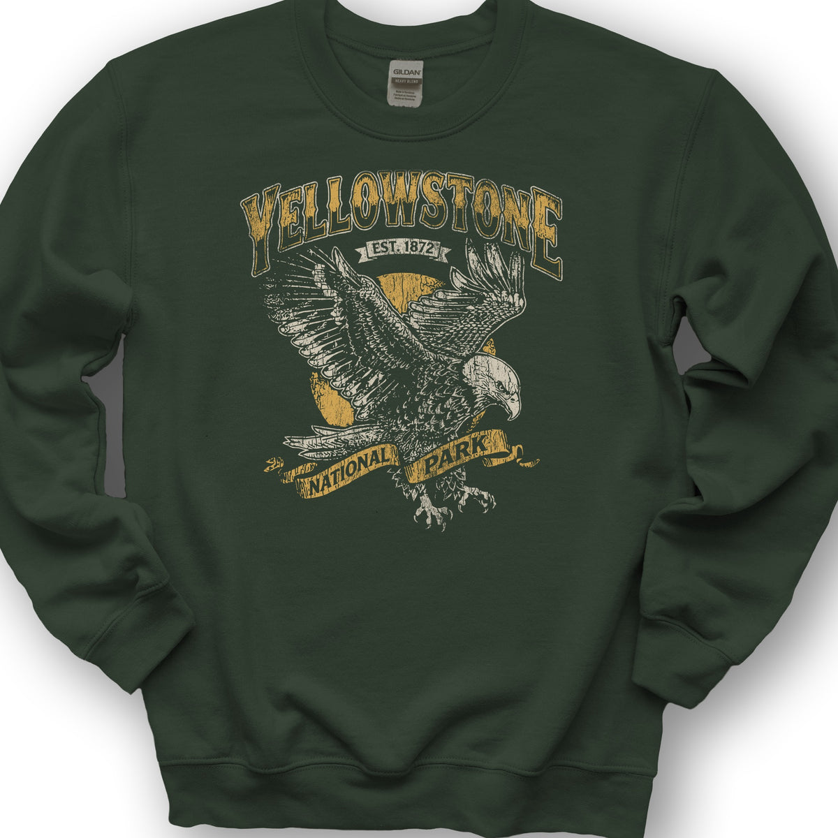 2026022698 Yellowstone Bald Eagle V01 - Gildan 18000 Sweatshirt - Forest Green