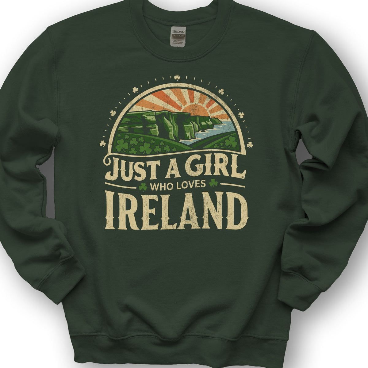 Just a Girl Who Loves Ireland Sweatshirt - Forest Green