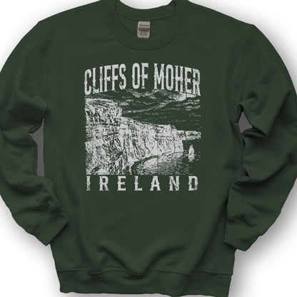 Cliffs Of Moher Sketch Sweatshirt - Forest Green