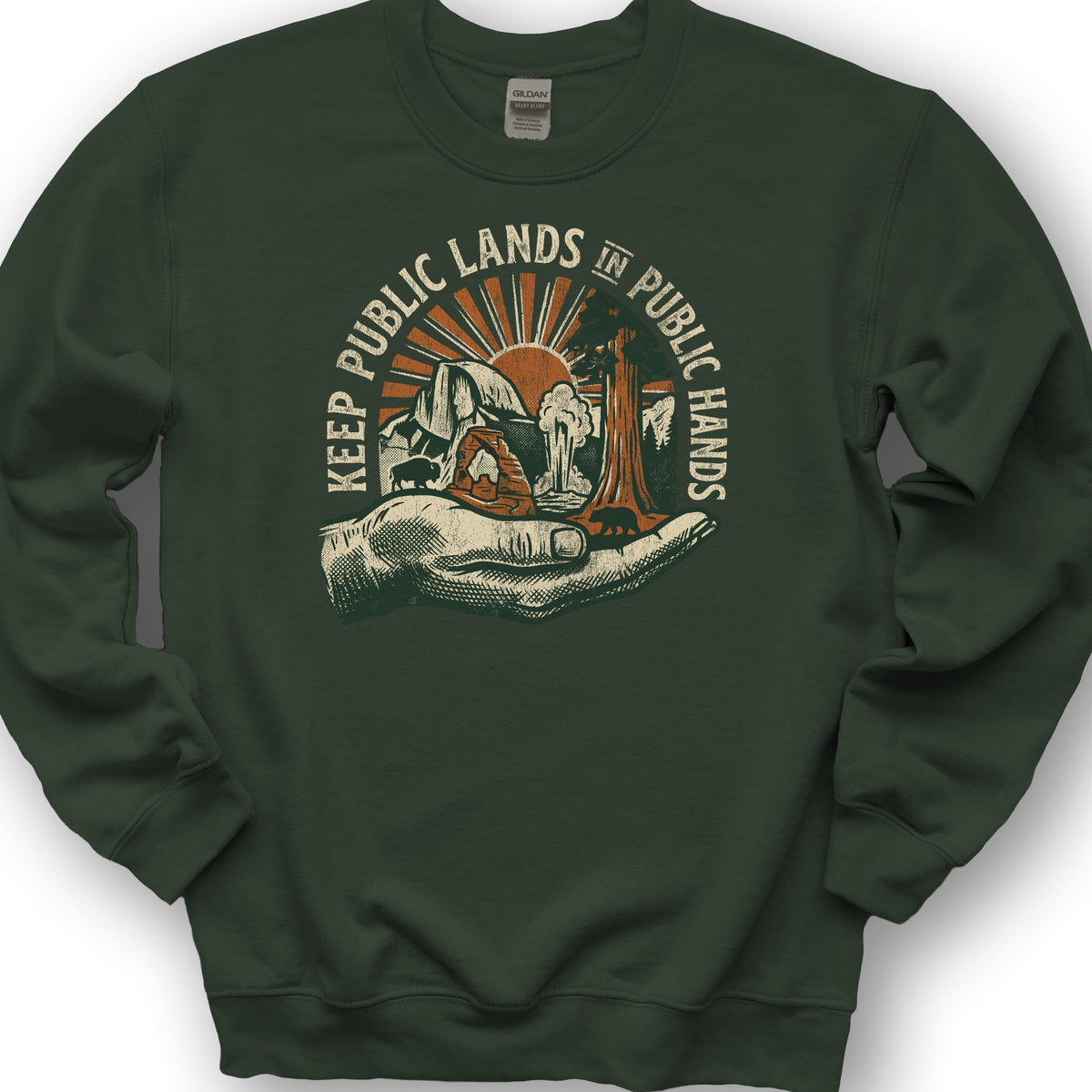 Public Lands Public Hands V2 Sweatshirt - Forest Green