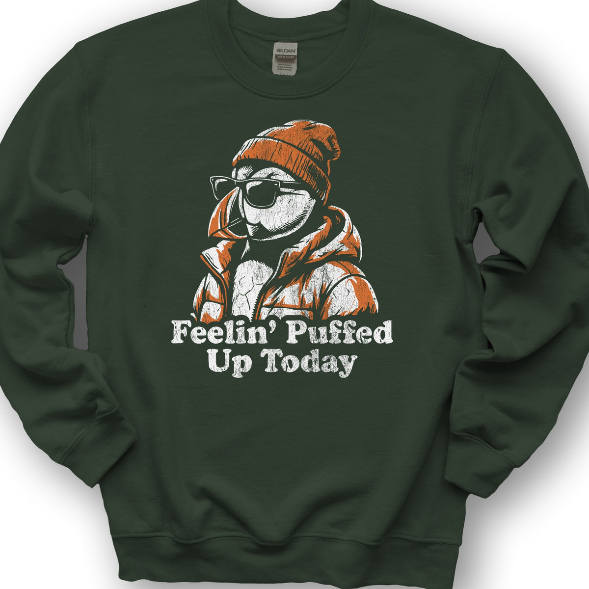 Puffin Puffed Up Sweatshirt - Forest Green