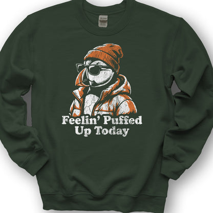 Puffin Puffed Up Sweatshirt - Forest Green