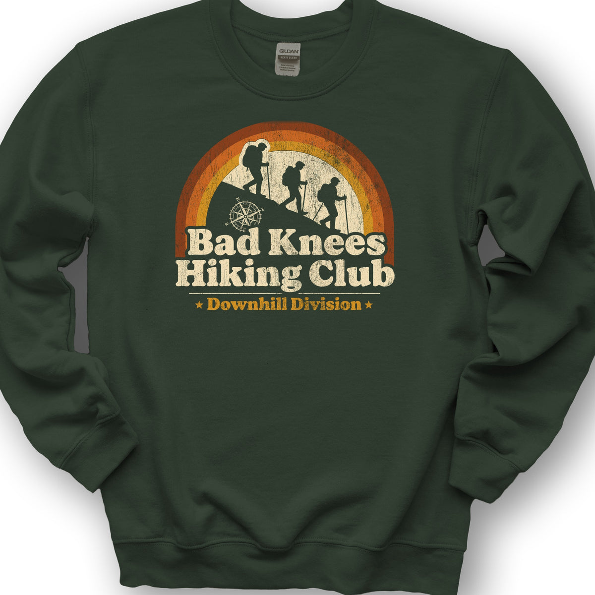 Bad Knees Hiking Club Sweatshirt - Forest Green