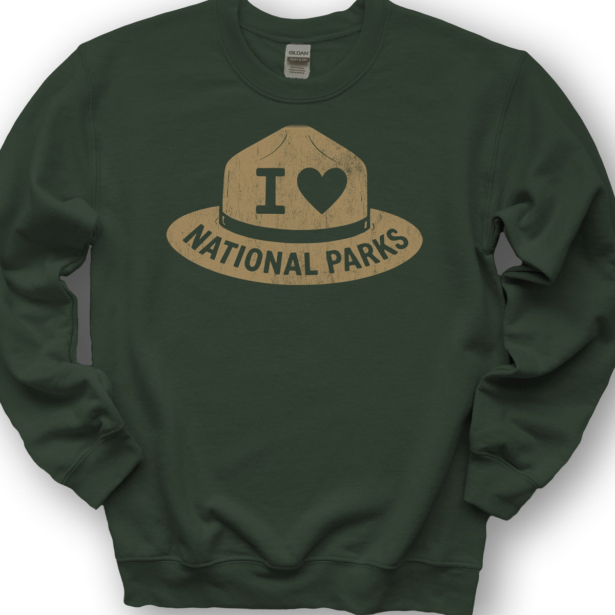 Parks Ranger Hat Sweatshirt - Forest Green