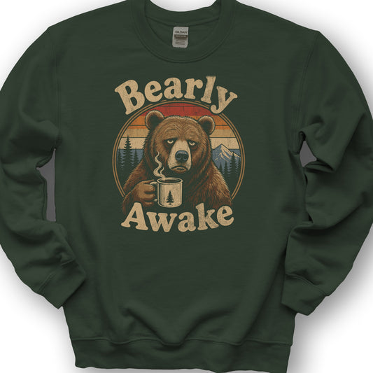 Bearly Awake Sweatshirt - Forest Green