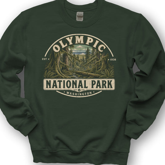 Olympic Medallion Sweatshirt - Forest Green