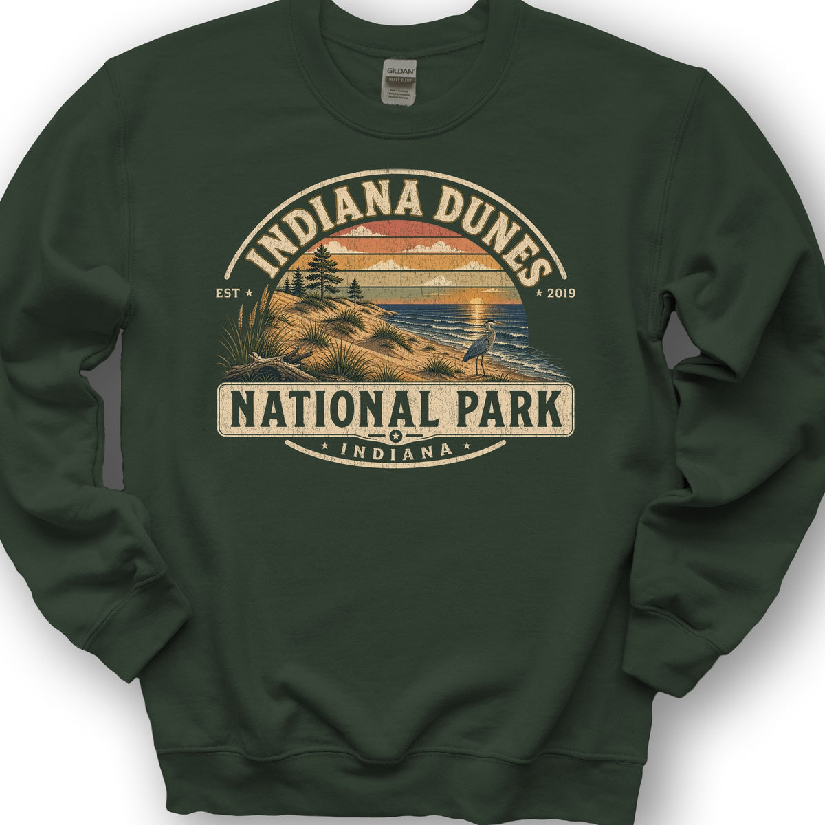 Indiana Dunes Medallion Sweatshirt - Forest Green