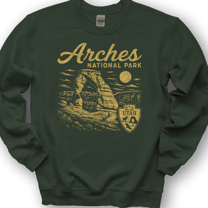 Arches Vintage Sketch Sweatshirt - Forest Green