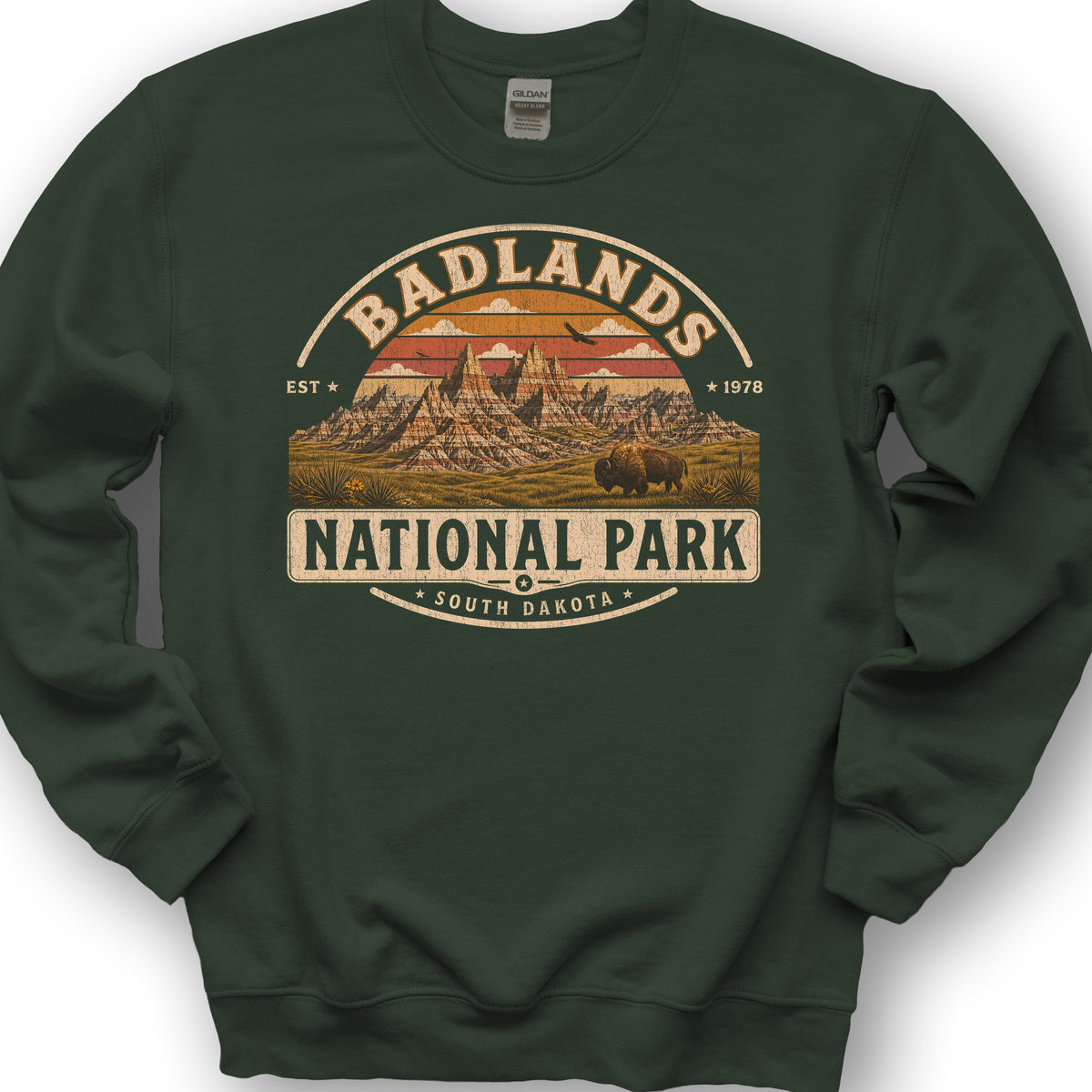 Badlands Medallion Sweatshirt - Forest Green
