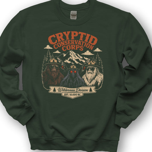 Cryptid Conservation Corps Sweatshirt - Forest Green