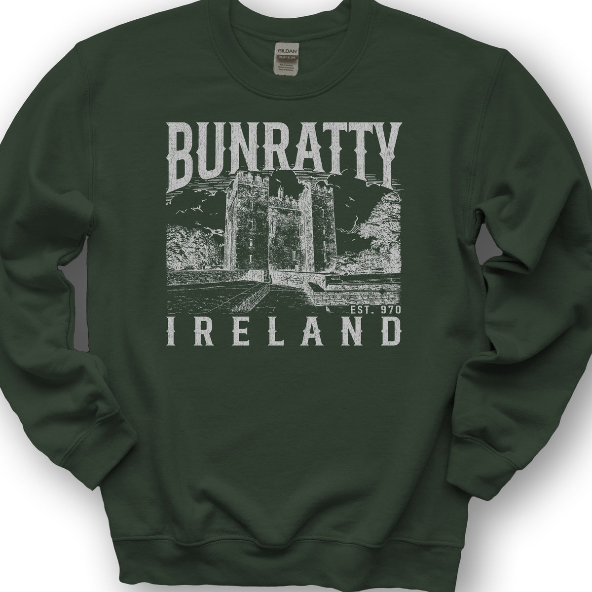 Bunratty Ireland Sketch Sweatshirt - Forest Green