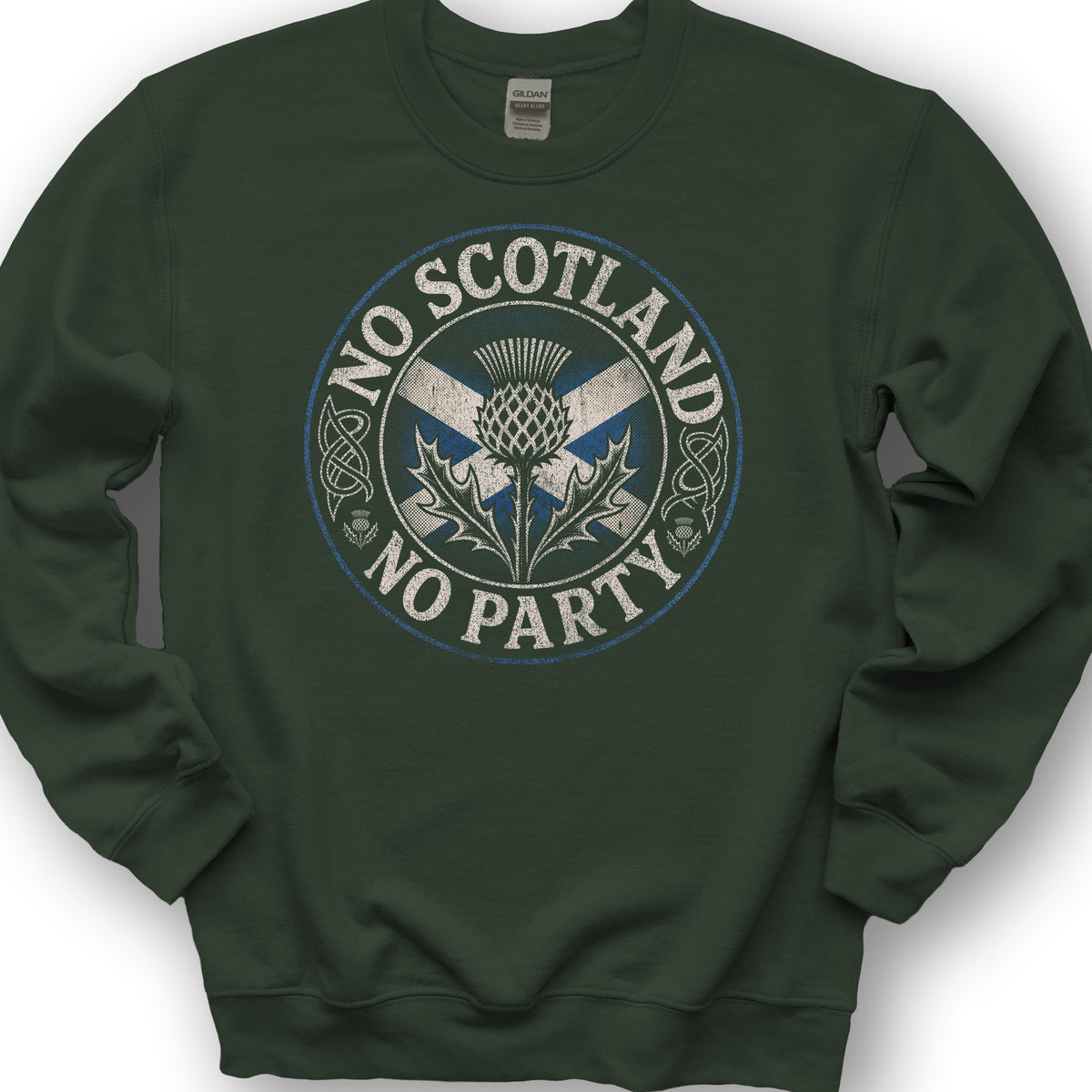 Scotland No Party Badge Sweatshirt - Forest Green