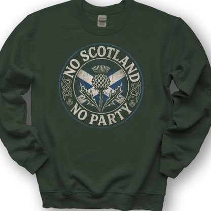 Scotland No Party Badge Sweatshirt - Forest Green